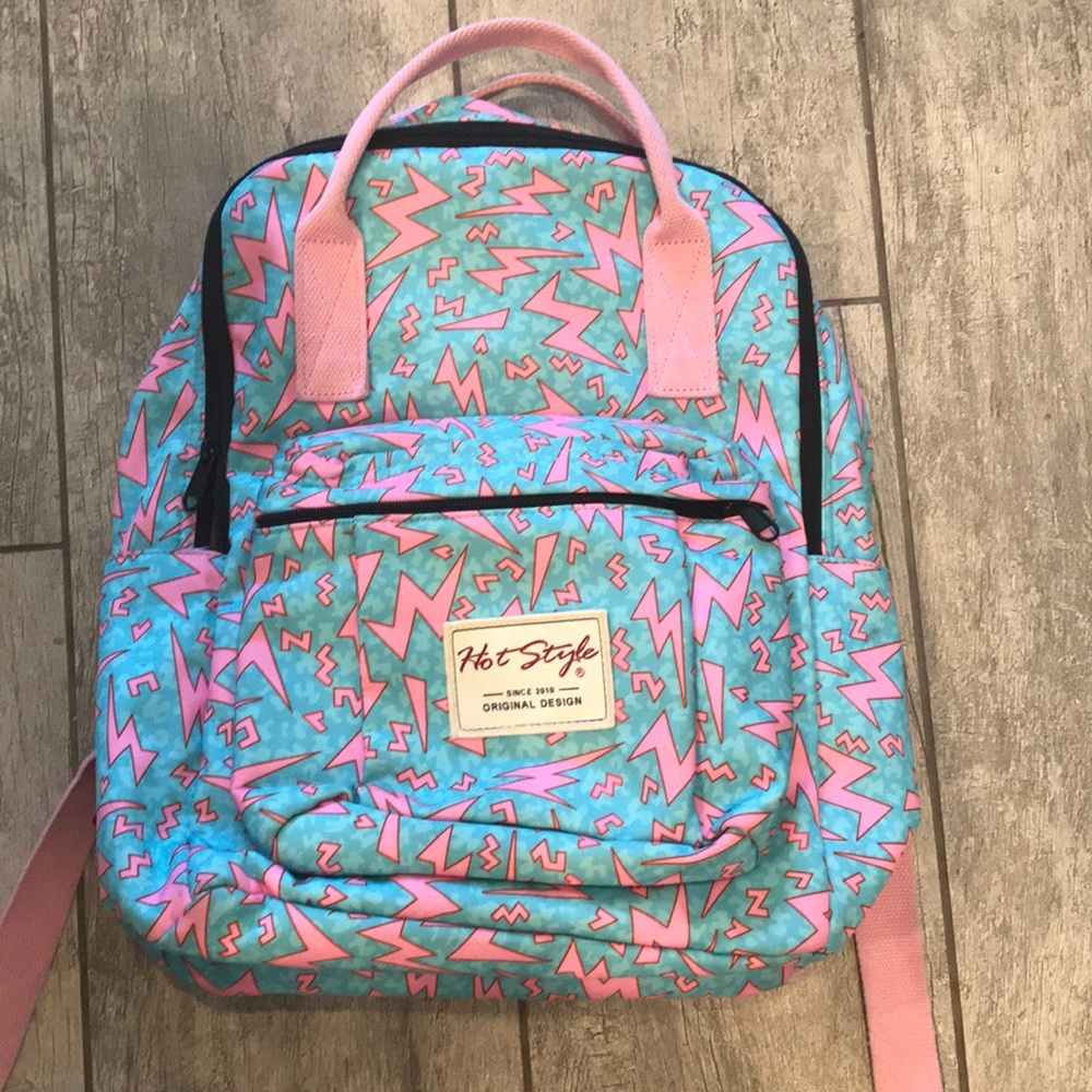 Hot Style pink lightning bolt backpack
